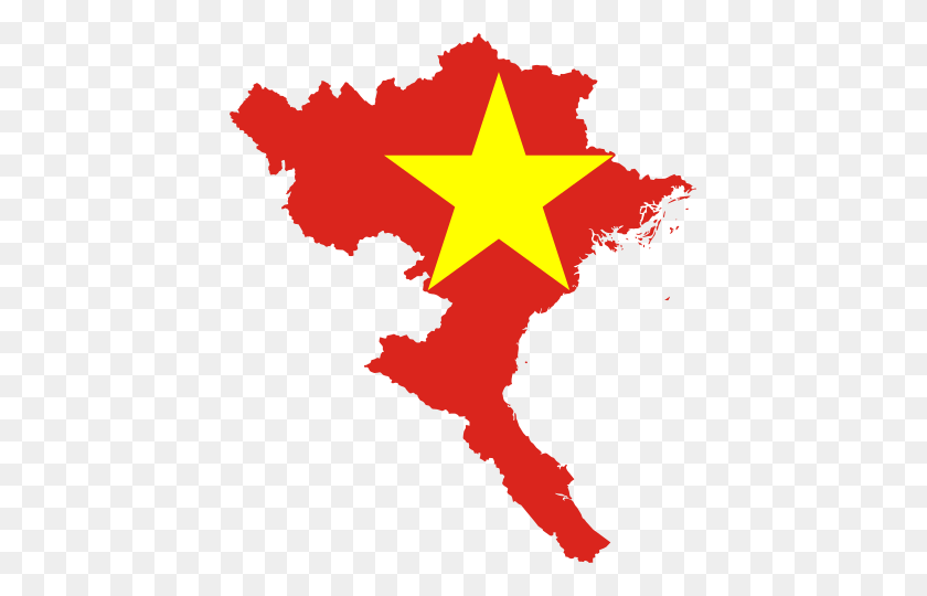 423x480 Flag Map Of North Vietnam - Vietnam Clipart
