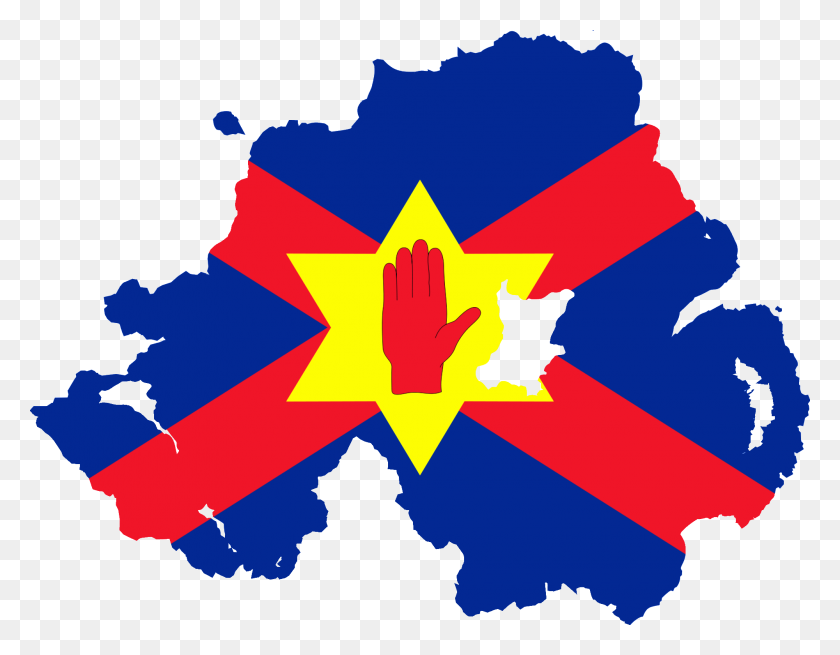 2000x1527 Карта Флага Северной Ирландии - Флаг Ирландии Png