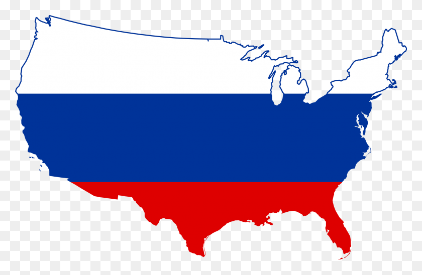 2000x1252 Flag Map Of Russia Usa - Russian Flag PNG