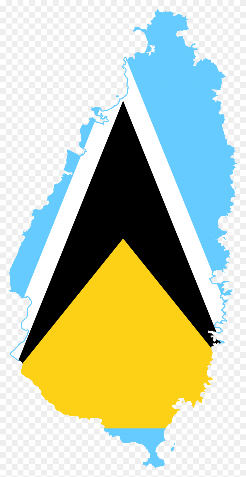 2000x4013 Flag Map Of Saint Lucia - Lucoa PNG