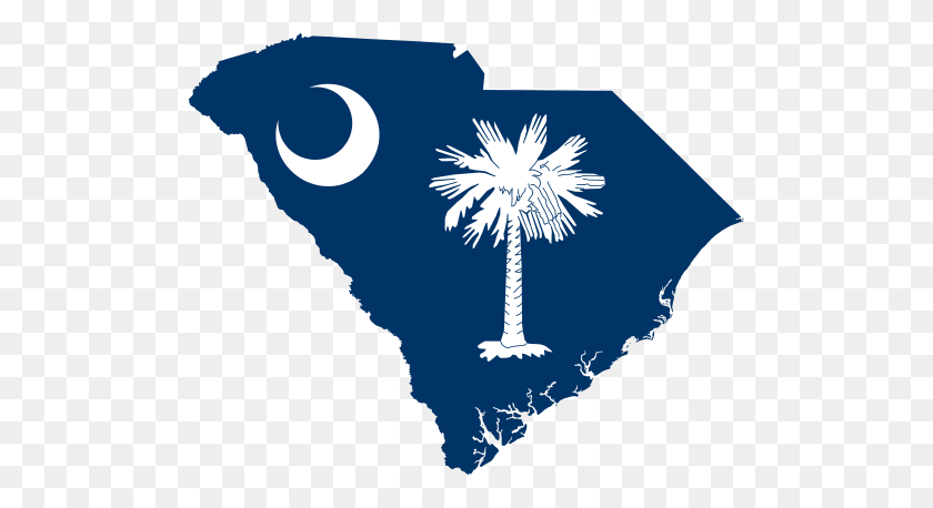 500x398 Flag Map Of South Carolina - South Carolina PNG