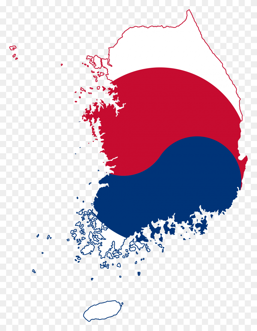2000x2617 Flag Map Of South Korea - South Korea Flag PNG