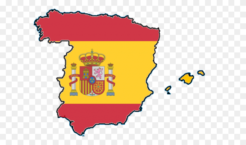 1280x720 Flag Map Of Spain - Spain PNG