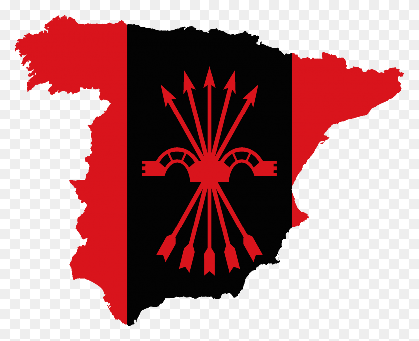 2000x1604 Flag Map Of Spain - Spanish Flag PNG