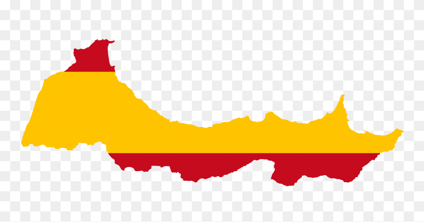 1888x924 Flag Map Of Spanish Morocco - Spain Flag PNG