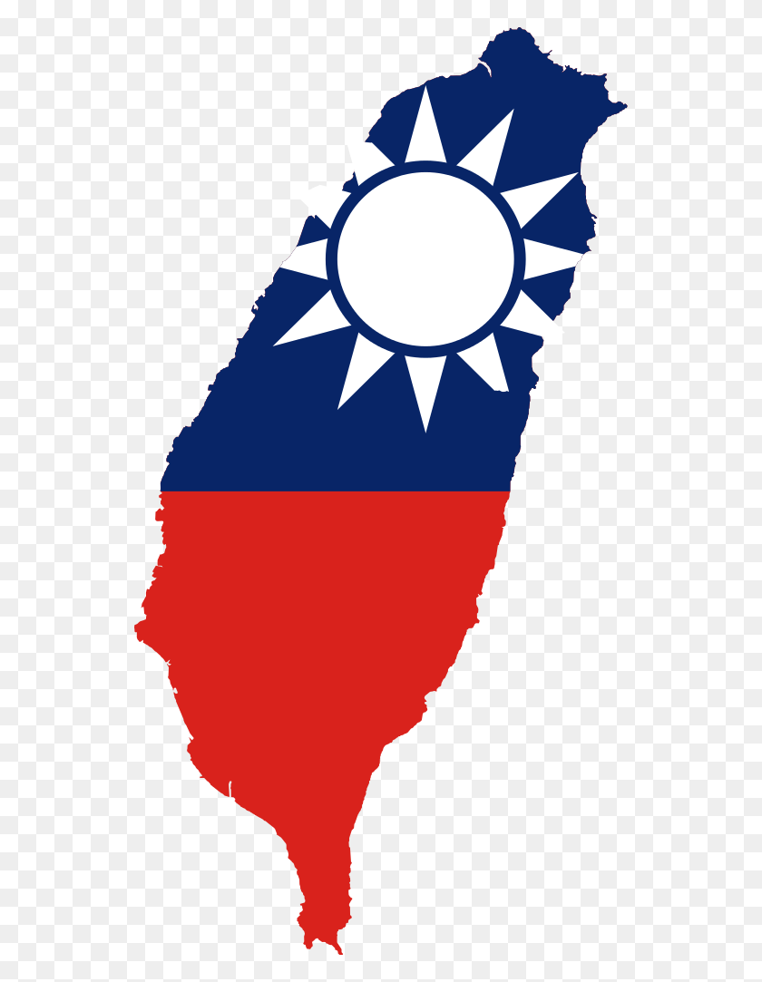 544x1023 Flag Map Of Taiwan - Taiwan PNG