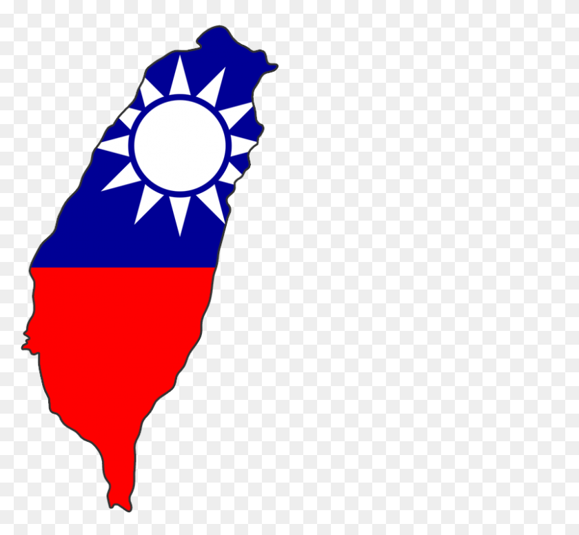 801x736 Mapa De La Bandera De Taiwán - Aa Clipart