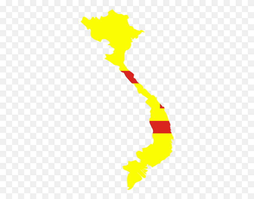 307x599 Flag Map Of The Empire Of Vietnam - Vietnam PNG