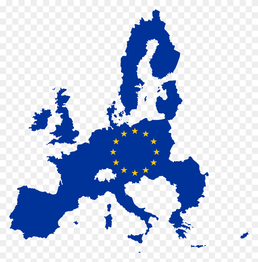 1258x1276 Flag Map Of The European Union - Europe Map PNG