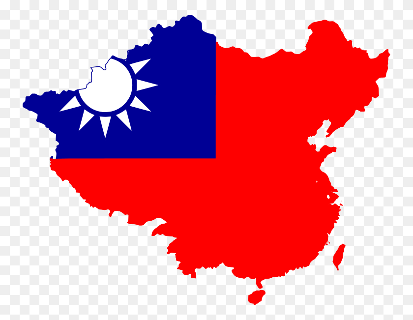 748x591 Flag Map Of The Republic Of China - China Flag PNG