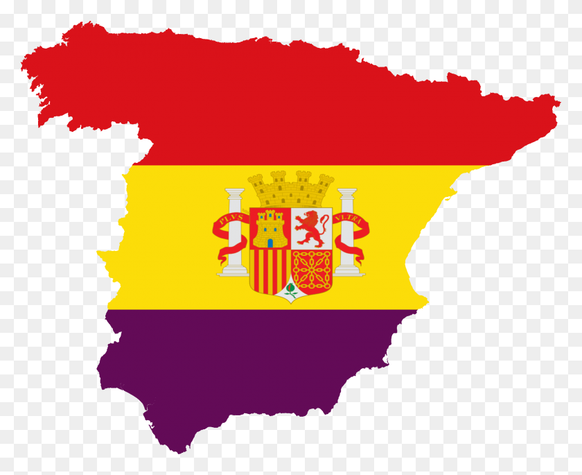 2000x1604 Mapa De La Bandera De La República Española - Bandera De España Png
