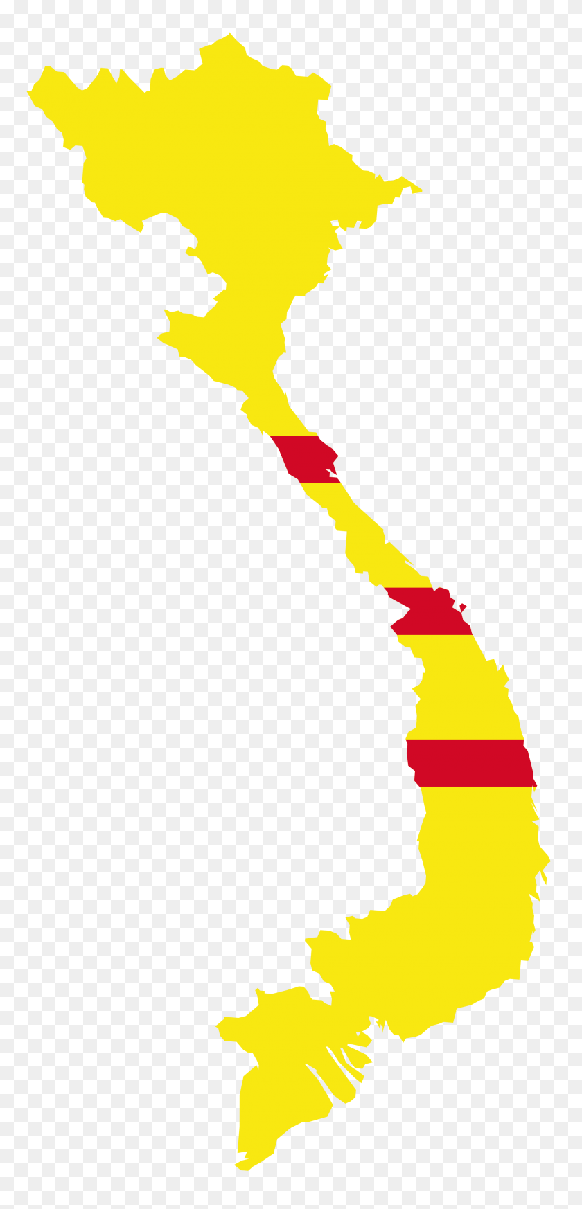 2000x4325 Mapa De La Bandera Del Estado De Vietnam - Bandera De Vietnam Png