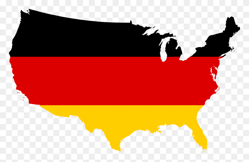 2000x1253 Flag Map Of The United States - German Flag PNG