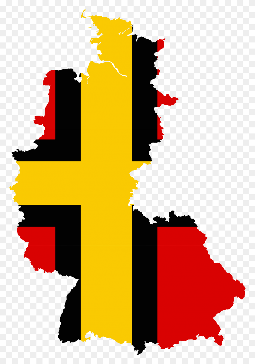2000x2924 Flag Map Of West Germany - Germany PNG