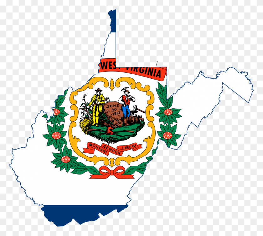 1146x1024 Flag Map Of West Virginia - John Wayne Clipart
