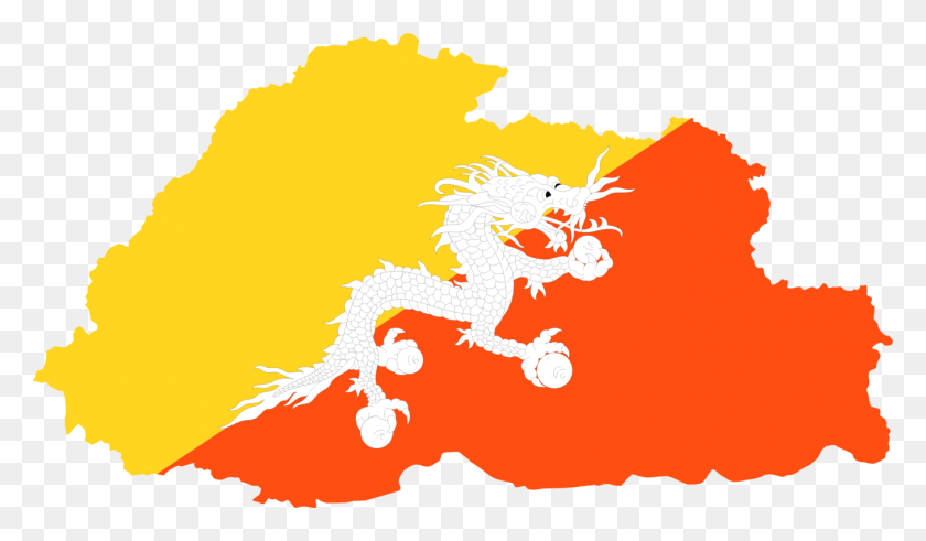 1355x750 Флаг Бутана Национальный Флаг Радужный Флаг - Национальный Парк Клипарт