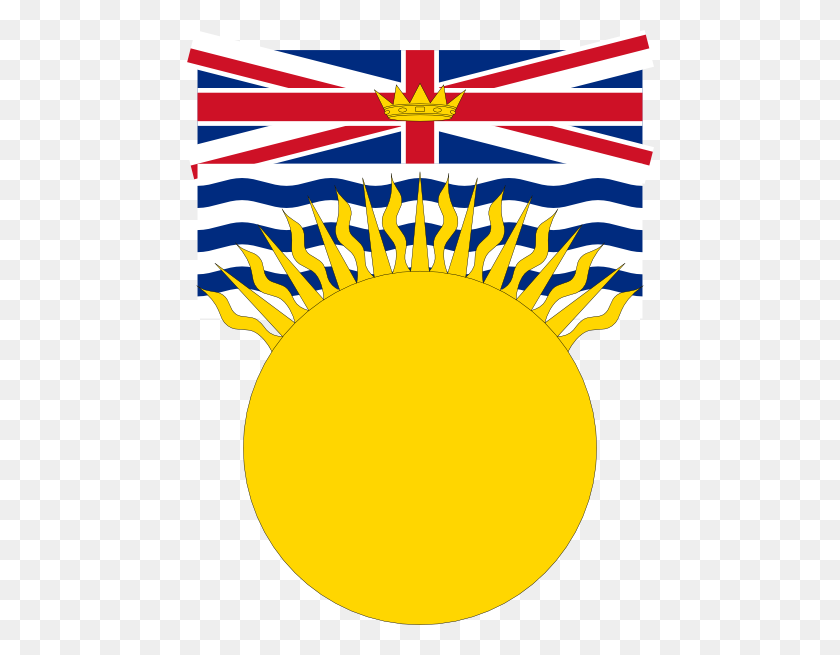 468x595 Flag Of British Columbia Canada Clip Art - British Flag Clipart
