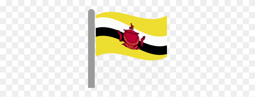 260x261 Клипарт Флаг Брунея - Флагшток Клипарт