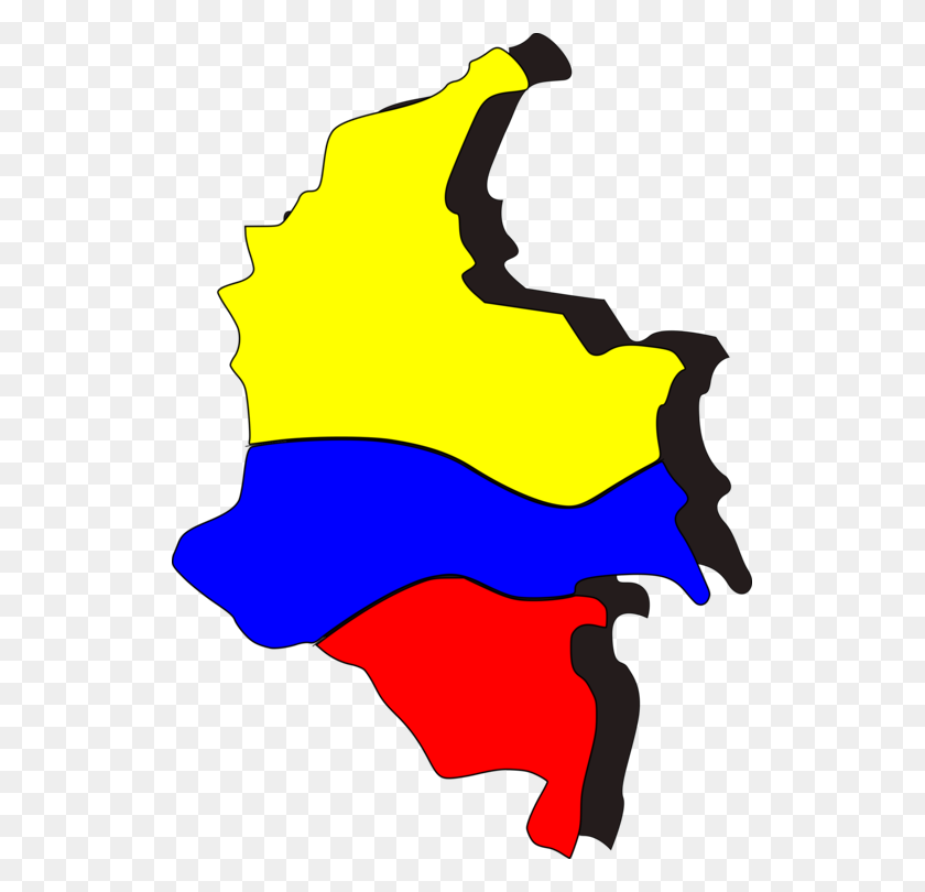 527x750 Flag Of Colombia Map Cartoon Symbol - Map Clipart