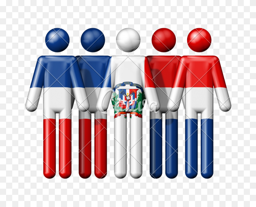 800x636 Flag Of Dominican Republic On Stick Figure - Dominican Flag PNG