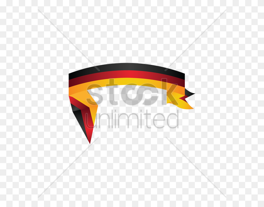 600x600 Flag Of Germany Ribbon Vector Image - Ribbon Vector PNG