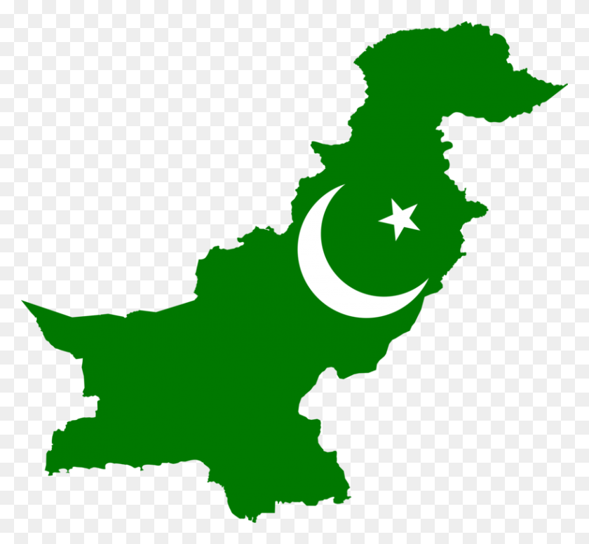 816x750 Флаг Пакистана Пустая Карта - Дорожная Карта Клипарт