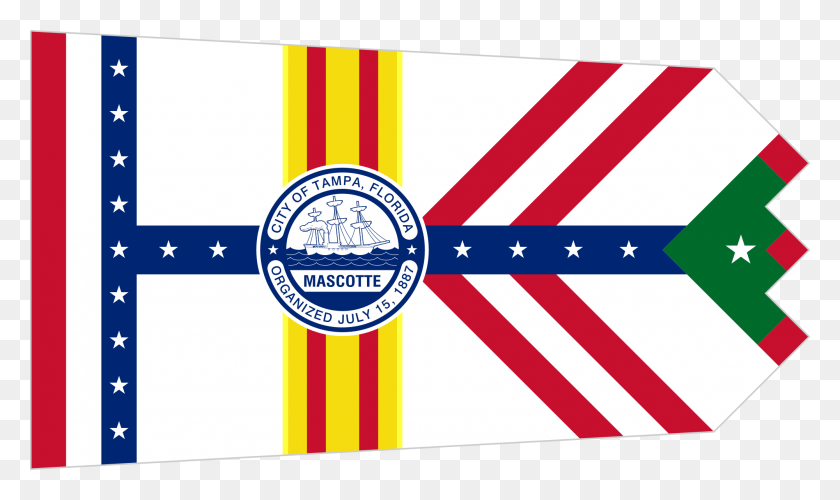 2000x1130 Flag Of Tampa, Florida - Spanish Flag PNG