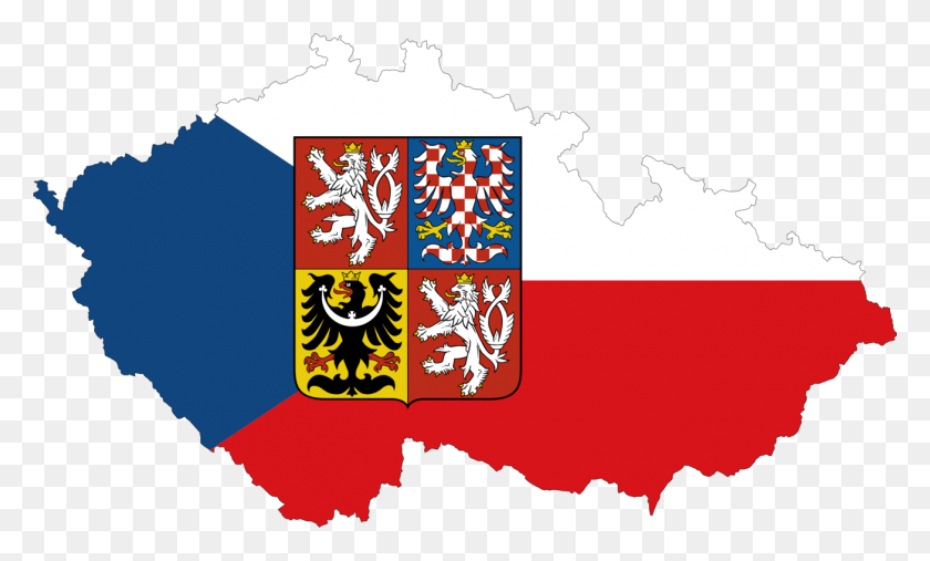 1306x750 Flag Of The Czech Republic Vector Map - Republic Clipart