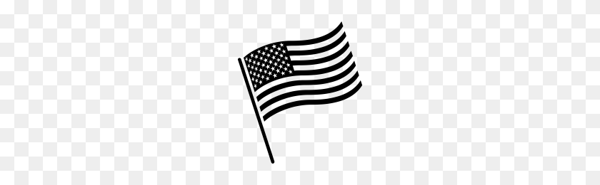 200x200 Bandera De Los Estados Unidos De América Iconos Del Sustantivo Proyecto - Bandera Americana En El Polo Png