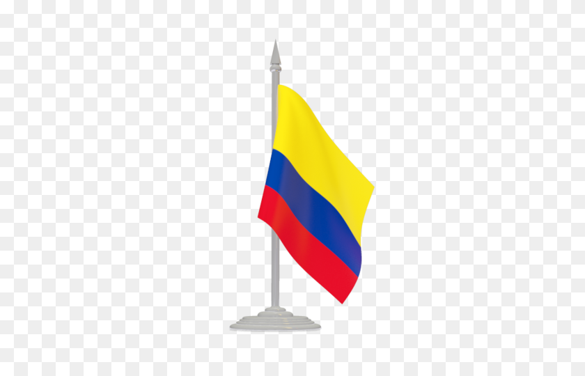 640x480 Flag With Flagpole Illustration Of Flag Of Colombia - Colombia Flag PNG