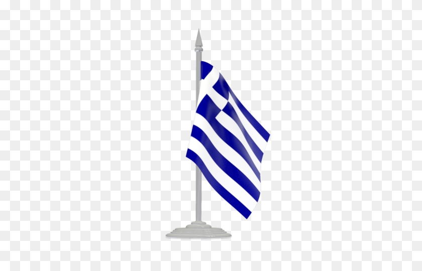 640x480 Bandera Con El Asta De La Bandera Ilustración De La Bandera De Grecia - Asta De Bandera Png