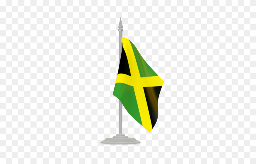 640x480 Bandera Con Asta De Bandera Ilustración De La Bandera De Jamaica - Asta De Bandera Png