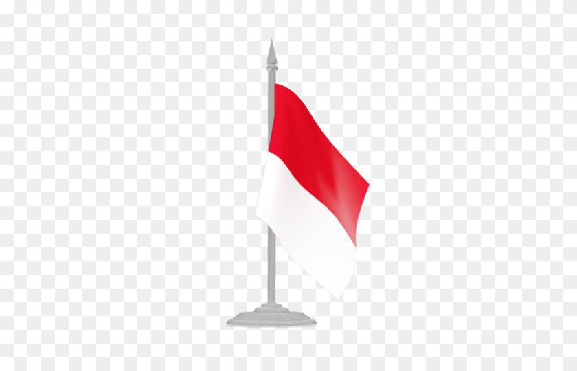 640x480 Bandera Con El Mástil De La Bandera De La Ilustración De La Bandera De Mónaco - Asta De Bandera Png
