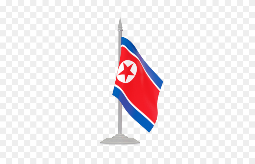 640x480 Bandera Con Asta De Bandera Ilustración De La Bandera De Corea Del Norte - Bandera De Corea Del Sur Png