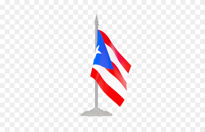 640x480 Flag With Flagpole Illustration Of Flag Of Puerto Rico - Puerto Rican Flag PNG