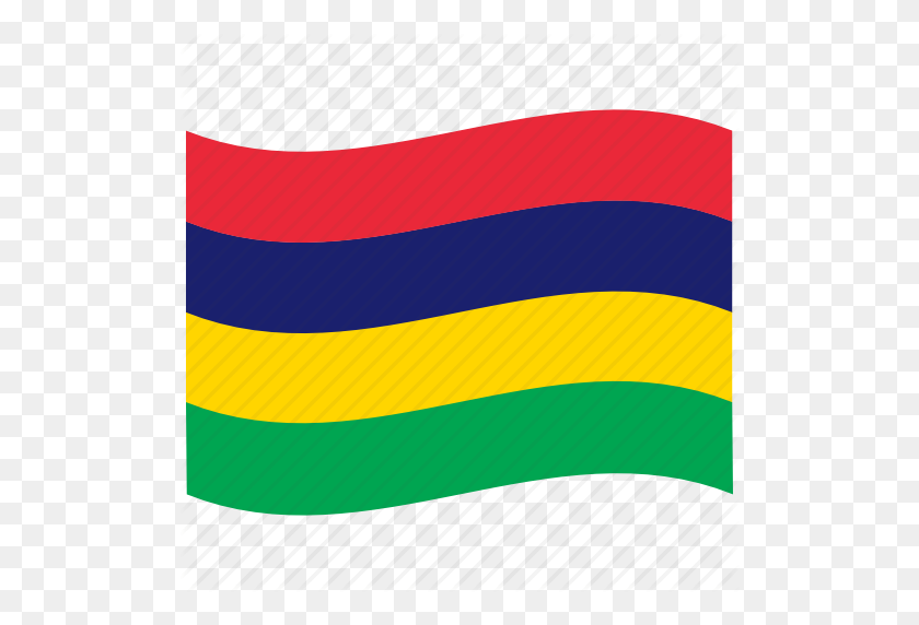 512x512 Banderas, Cuatro, Horizontal, Mauricio, Mu, Rayas, Icono De Bandera Ondeando - Rayas Png