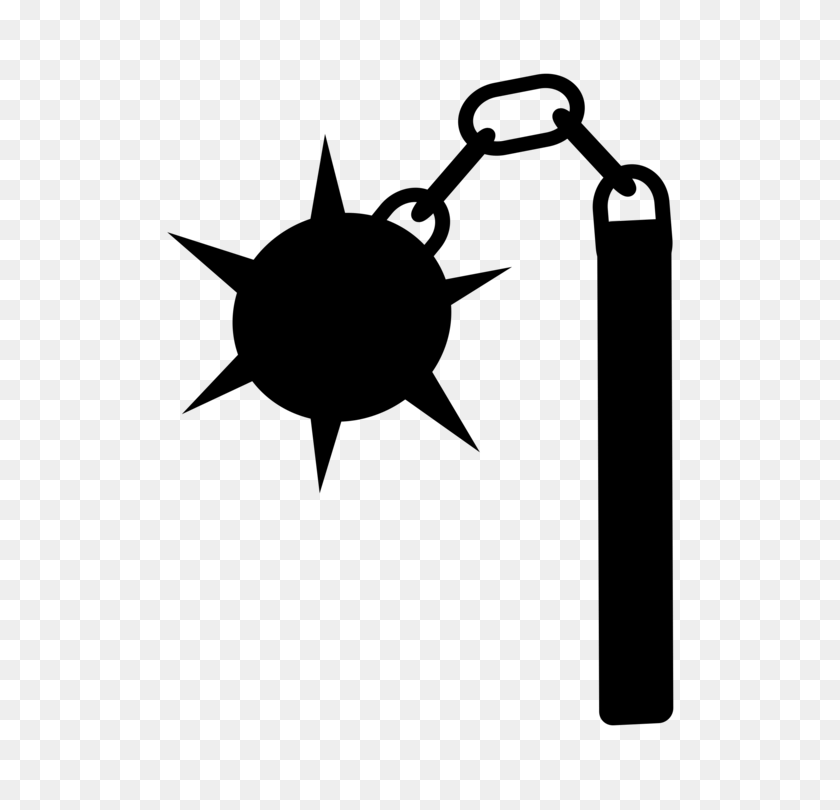 530x750 Flail Morning Star Weapon Download Mace - Monday Morning Clipart