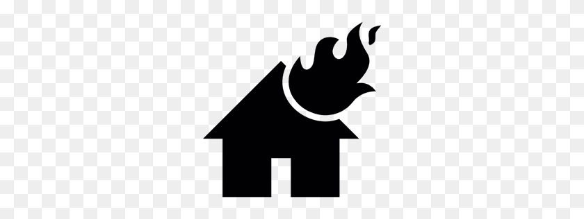 256x256 Flame, Buildings, House, Burning, Risk, Fire, Humanitarian, Flames - House Silhouette PNG