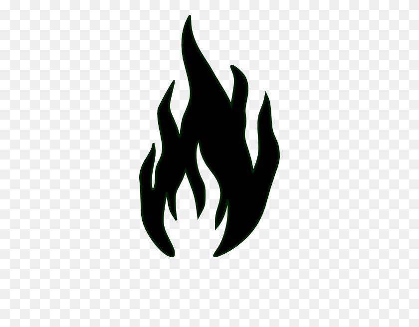 282x596 Пламя Черно-Белое Клипарт - Волосы В Огне Клипарт