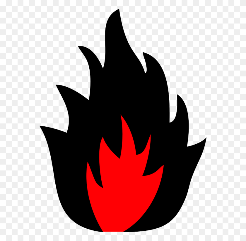 570x760 Flame Clipart Fuego Ardiente - Flame Border Clipart