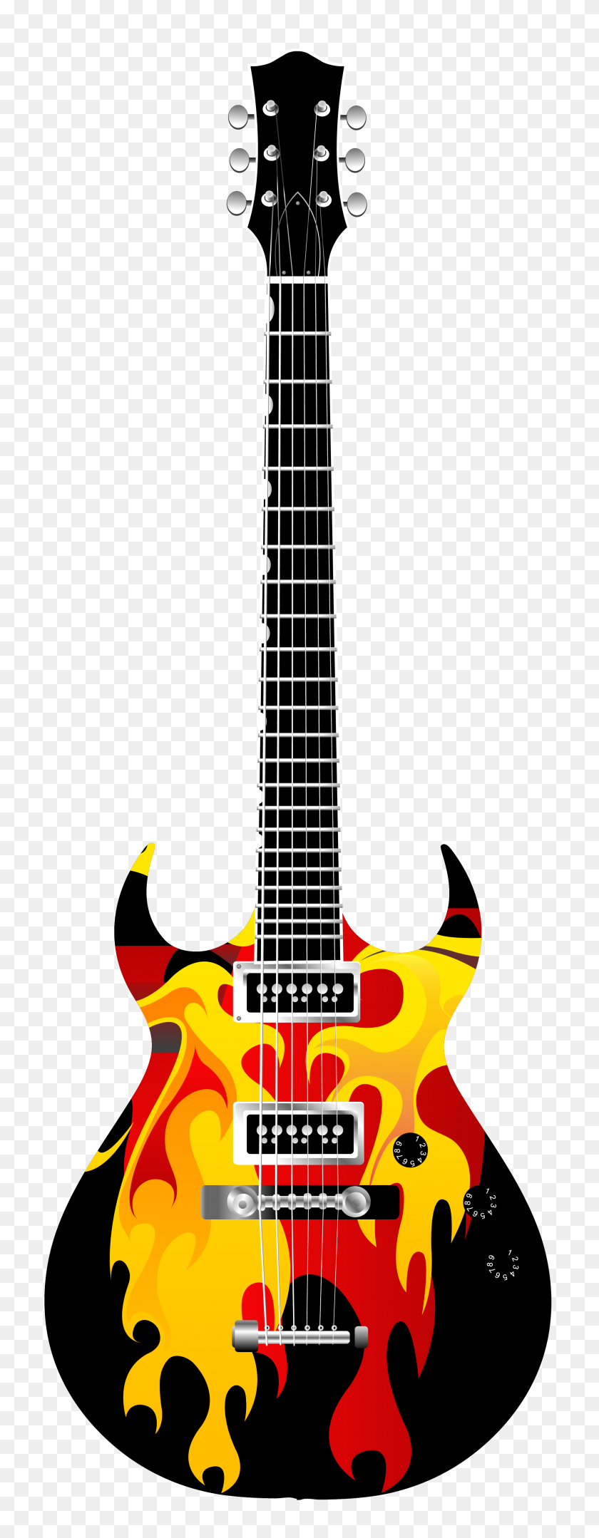 2293x6168 Flame Electric Guitar Png Clipart - String Cheese Clipart