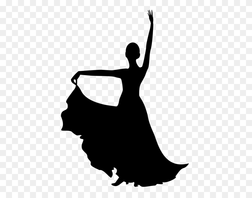 438x600 Flamenco Dancer Silhouette - Modern Dance Clipart