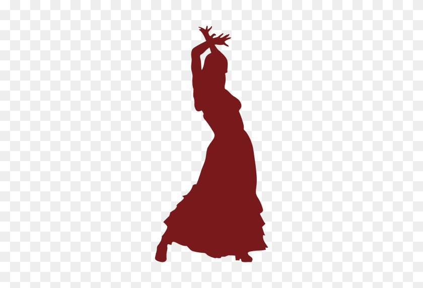512x512 Flamenco Dancer Woman Hands Up Silhouette - Hands Up PNG