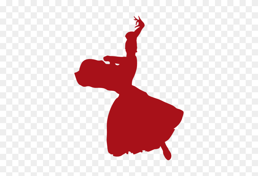 512x512 Flamenco Dancer Woman Swinging Silhouette - Flamenco Dancer Clipart