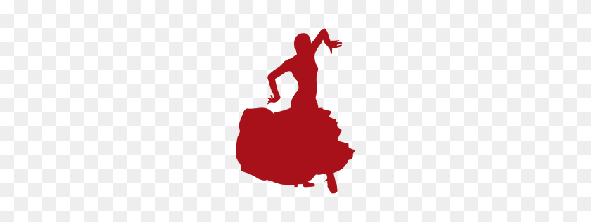 256x256 Flamenco Dancer Woman Turning Silhouette - Flamenco Dancer Clipart