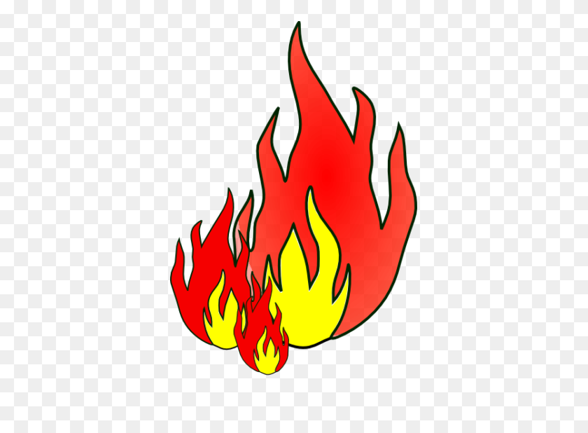 353x558 Flames Clipart Free Fire - Campfire Black And White Clipart