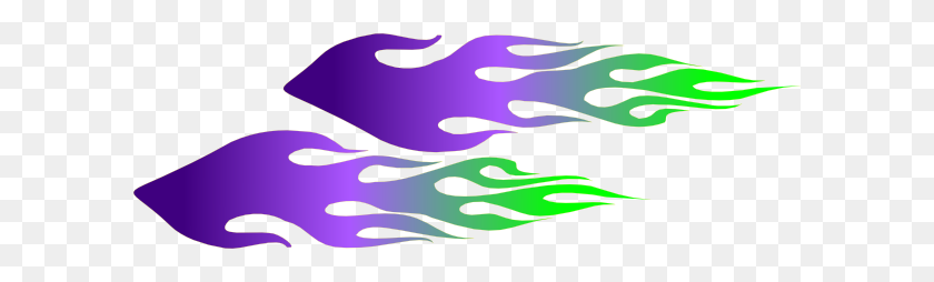 600x194 Flames Purple To Green Png Clip Arts For Web - Green Flames PNG