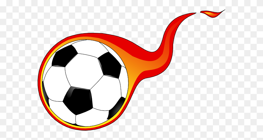 600x387 Flaming Soccer Ball Clip Art Free Vector - Rugby Ball Clipart