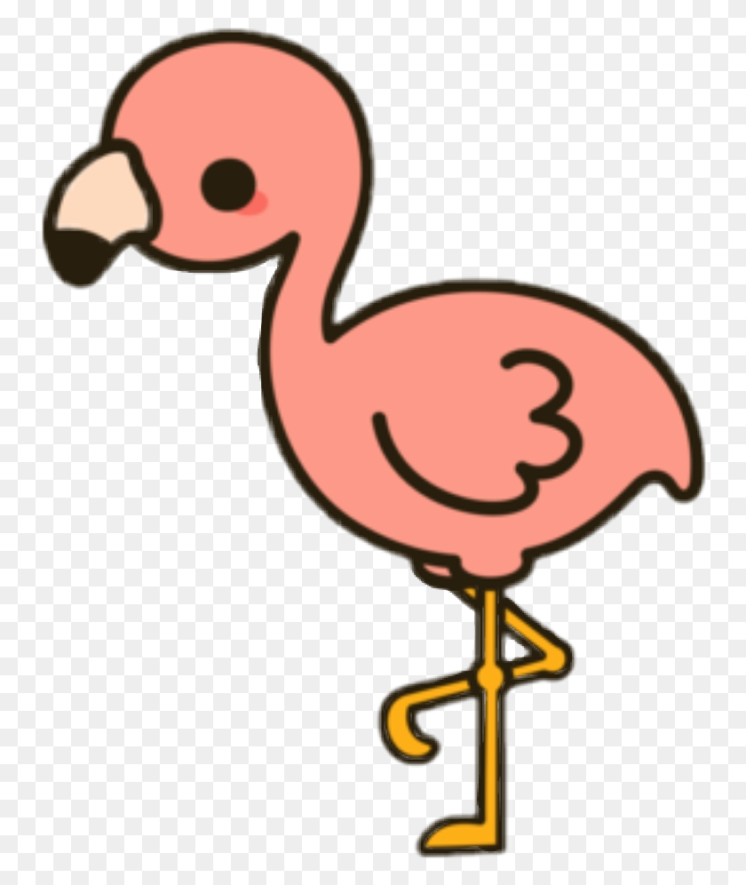 755x936 Flamingo Tropical Cute - Cute Flamingo Clipart