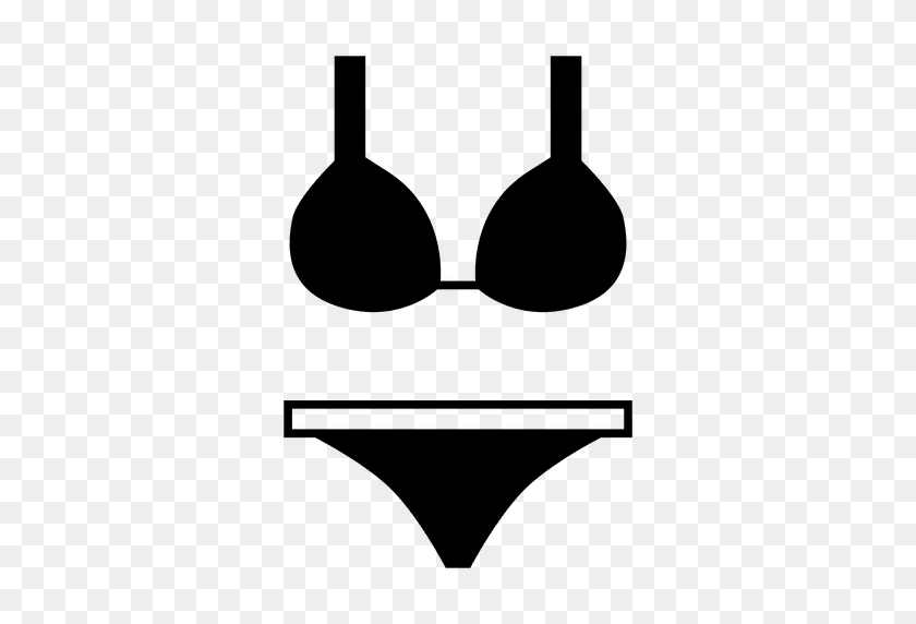 512x512 Flat Black Bikini Underwear - Underwear PNG